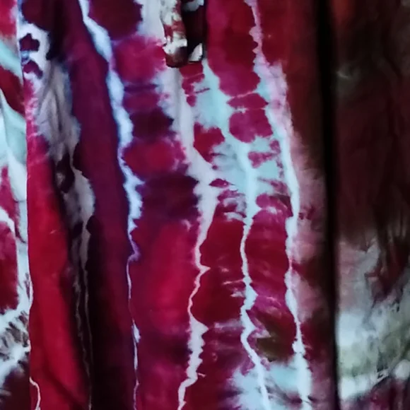 Small Maxi Length Tie Back Sleeveless Dress Geode Tie Dye Raspberry Lace - Picture 9 of 9